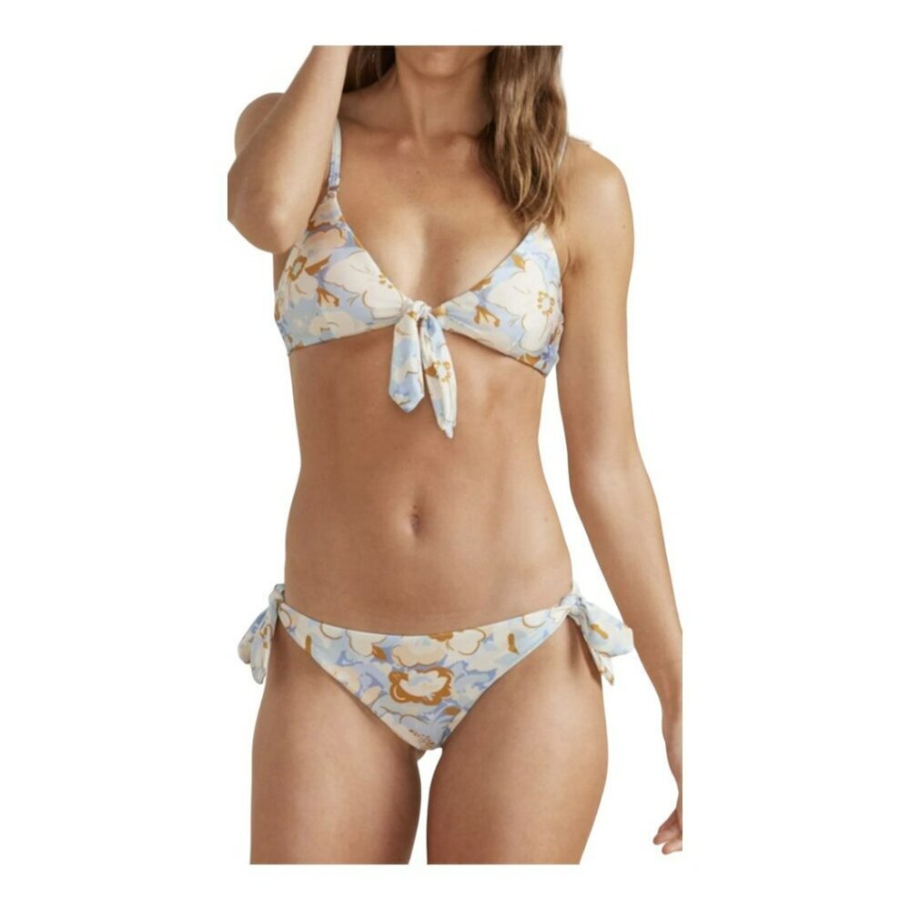 Minkpink Size Medium Lumi Floral Blue Swimsuit Bikini Bathing Suit NWT